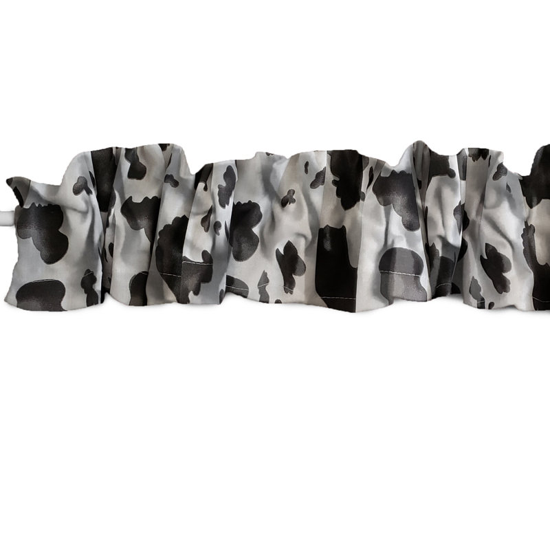 Cantonnière à motif de vache, L 72 po x L 7 po