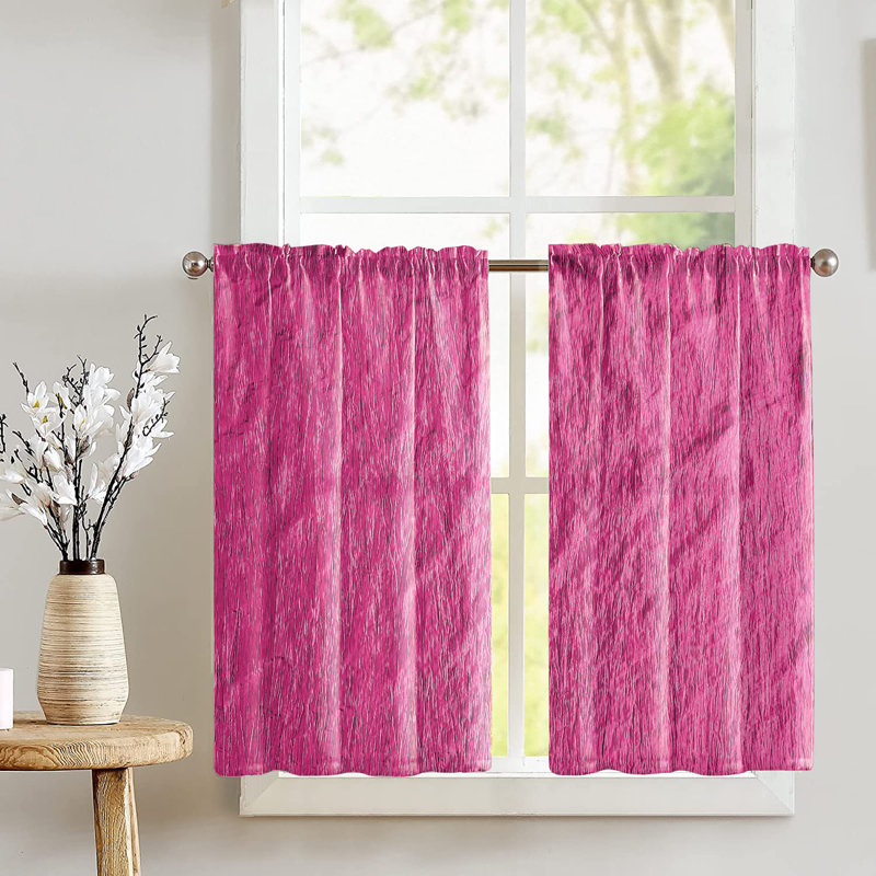 Rideau de café sur mesure de couleur unie Samariah, Fuchsia