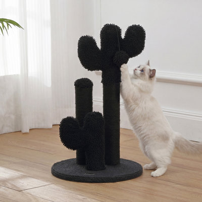 Eppo Modern Jute Triple-Cactus Cat Scratching Post with Fuzzy Toy