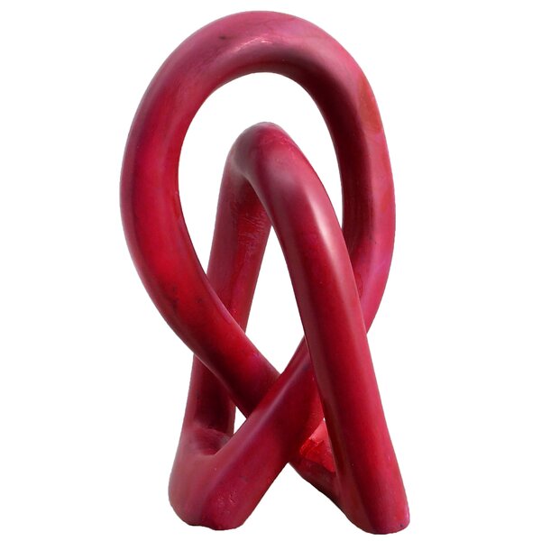 Finesse Decor Heart Hands Sculpture Metallic Red Resin Handmade