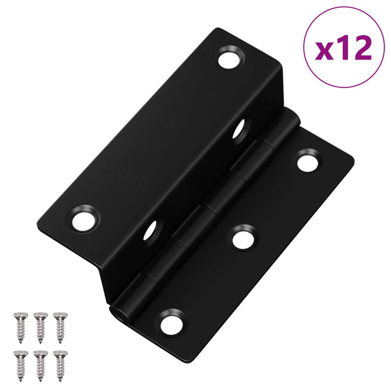 Vidaxl Hinge Black Iron Hardware Accessory Smooth Multi-Purpose Indoor Outdoor
