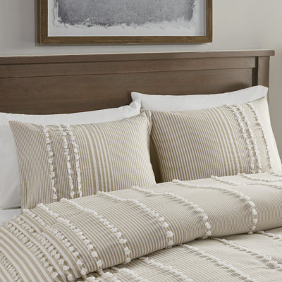 -piece Cotton Bedding Sets, Tufted Chenille Comforter, Farmhouse Style