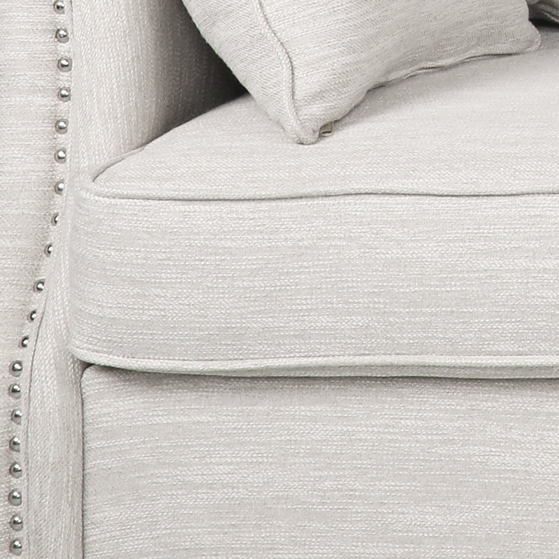 Allysan Upholstered 83'' Sofa, Beige Polyester