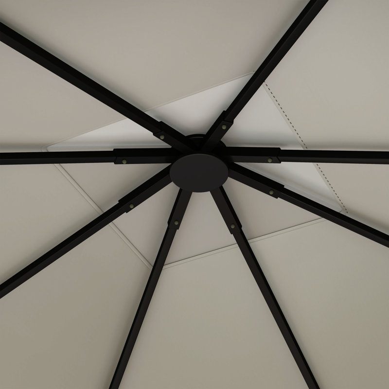 Outsunny Grey Polyester,Polyvinyl Chloride (PVC) Replacement Canopy for Gazebo,Canopy