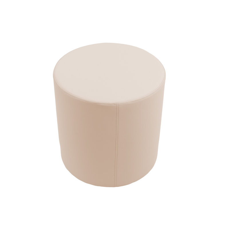 Repose-pieds rond en vinyle 18 pouces, hauteur 19 pouces, Beige