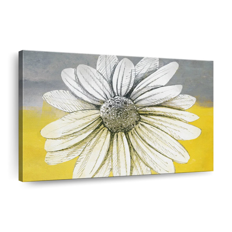 Marguerite sur couleurs sur toile, H 8 po x l 12 po x P 1 po