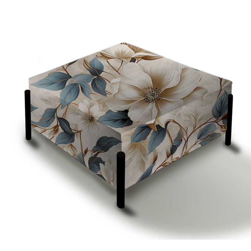 Vintage Flora II - Grand repose-pieds carré Plants