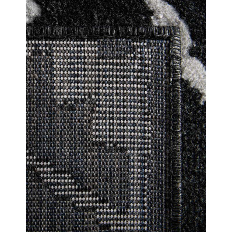 Latitude Run® Vefsna Nikolis Rug Black, Rectangle 4'1" x 6'1"