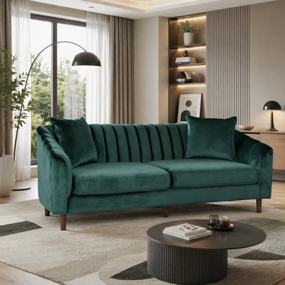 3-Seater upholstered sofa with accent pillows