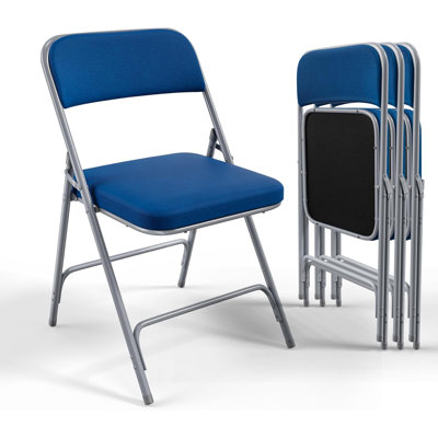 4 chaises pliantes rembourrées en tissu entièrement assemblées, 17,7 x 19,7 po x 30,7 po, 4 pièces
