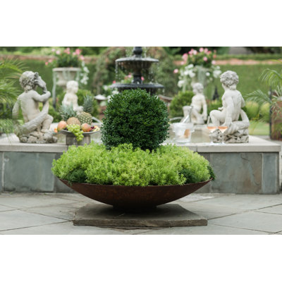 Wilmarie 42" Natural Rust Pantina Round Planter