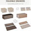 4 tiroirs en tissu et structure en acier pour le vestibule, 3 organisateurs de rangement avec plateau en bois scintillant et érable