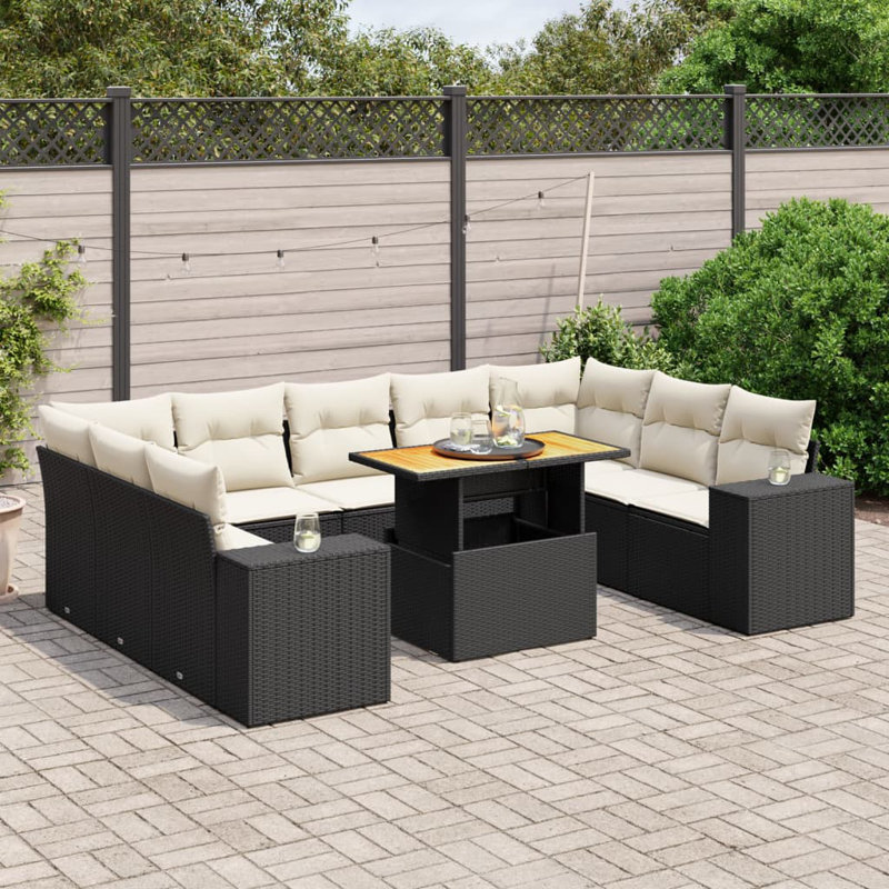 Vidaxl Garden Sofa Set Black