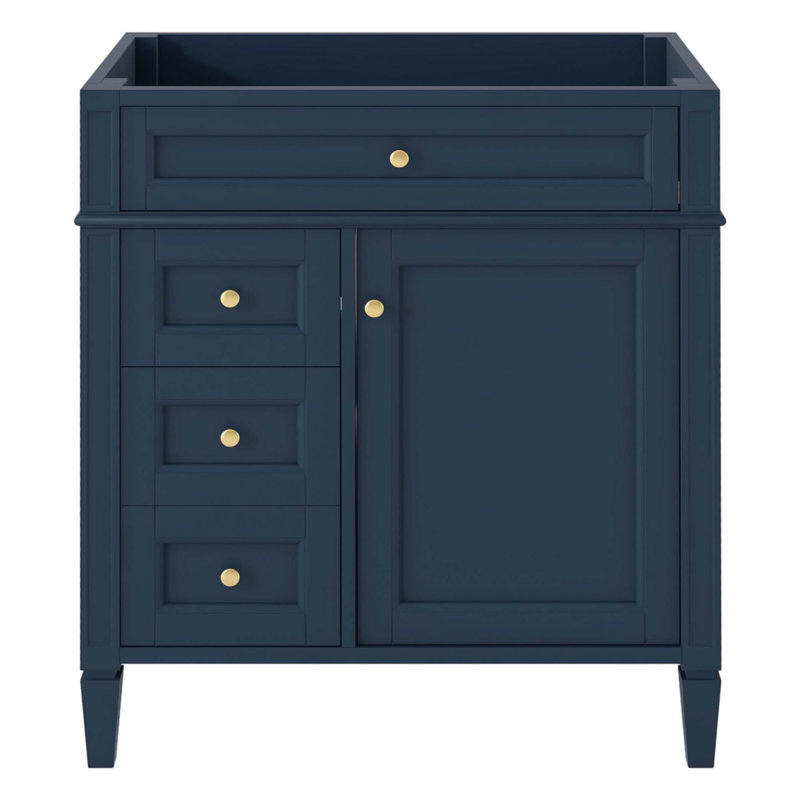 Meuble-lavabo de salle de bain de 30 po sans lavabo supérieur, armoire de rangement moderne avec 2 tiroirs et un tiroir rabattable (BASSIN INCLUS)