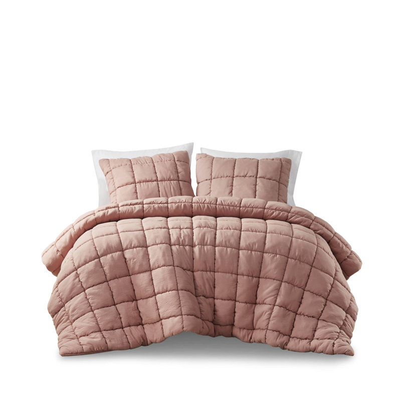 Ensemble d'édredon en duvet Dream Puff, Édredon très grand / très grand californien + 2, Rose