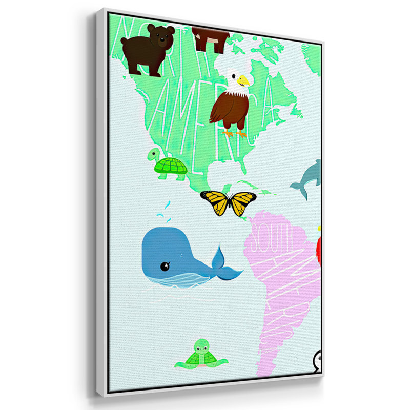 Carte d'animaux 3 pièces, H 24 po x l 48 po x P 2 po, Blanc