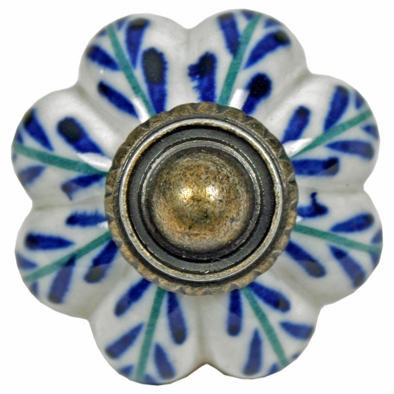 80mm Length Blue Leaf Knob