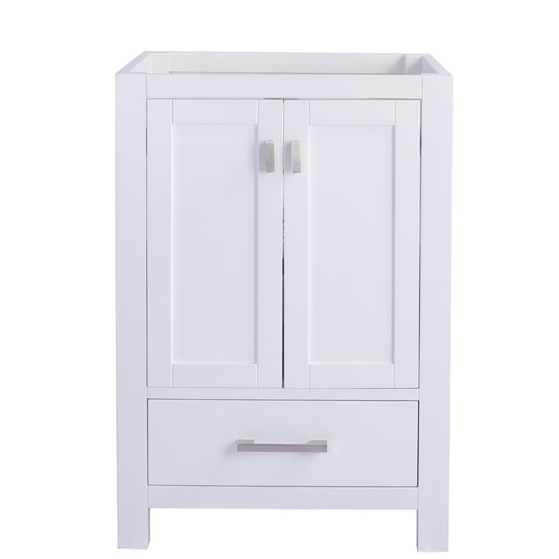 Base de meuble-lavabo simple 23,1 po seulement en blanc, Blanc