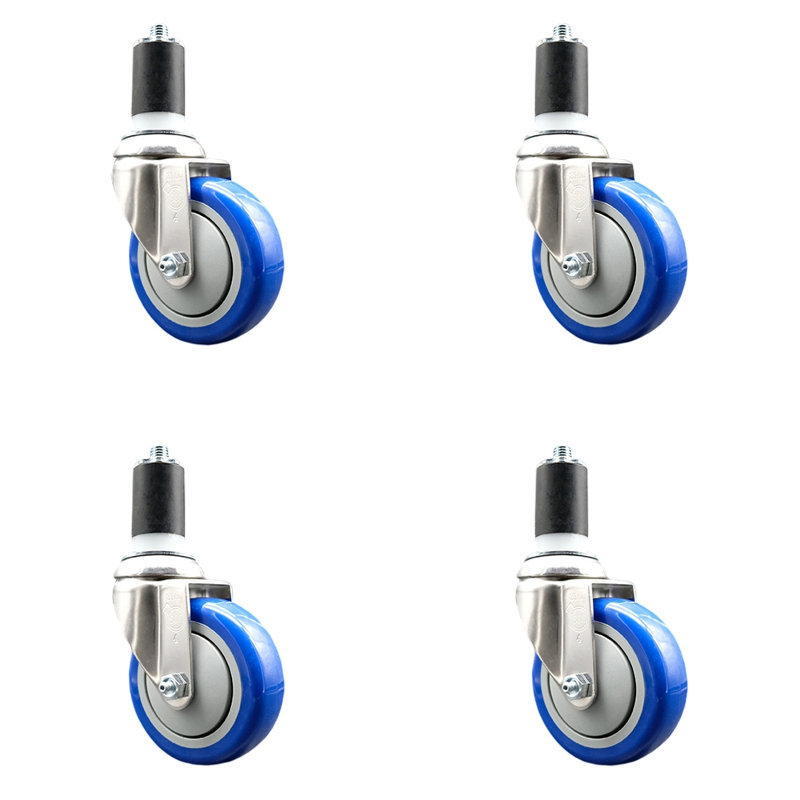 Polyurethane Swivel Caster, Blue