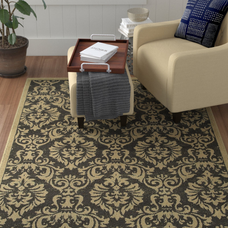 Tapis gris anthracite / ivoire Acropolis, Rectangle 9 pi 10 po x 12 pi 10 po