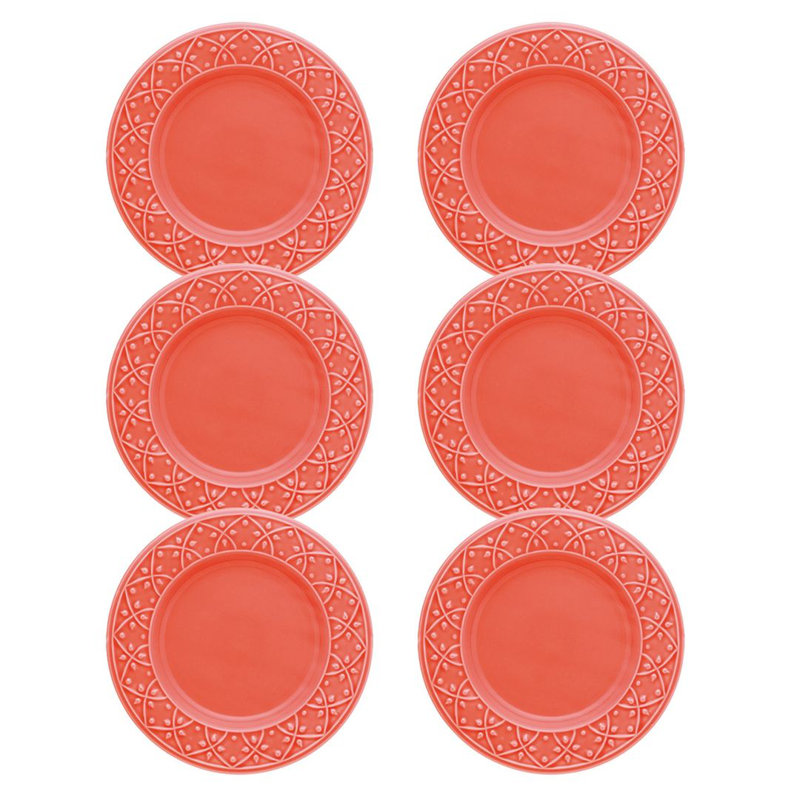 Assiette à salade 8 pièces Mendi, Corail