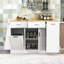 Multi-Functional Kitchen Island with Hidden Trash Cabinet, Storage Cabinet and 3-Tier Spice Rack-1266056016