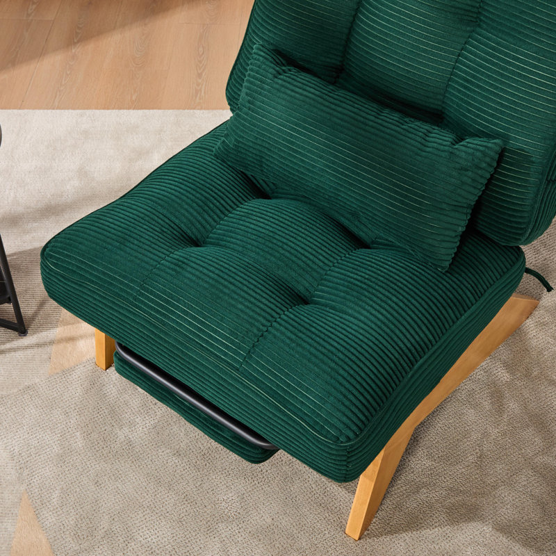 Corduroy Accent Chair with Adjustable Footrest ,Lounge Chair with Adjustable Backrest,Reclining Chair For Reading Room,Living Room,Apartment, Office