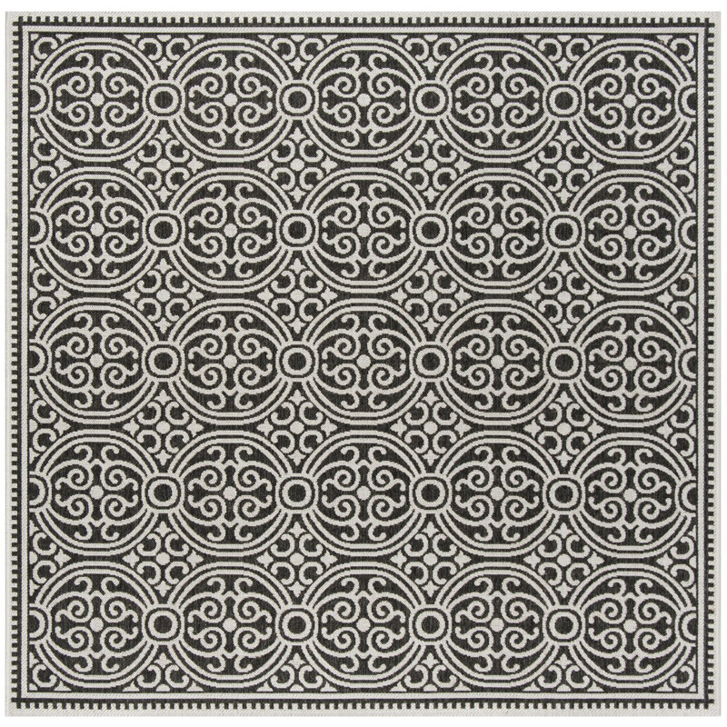 Burnell 100 Performance Geometric Indoor/Outdoor Area Rug, Square 6'7"