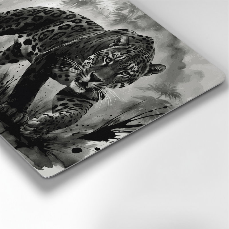 «Big Cats Jaguars», art mural en métal gris, 20" H x 24" W