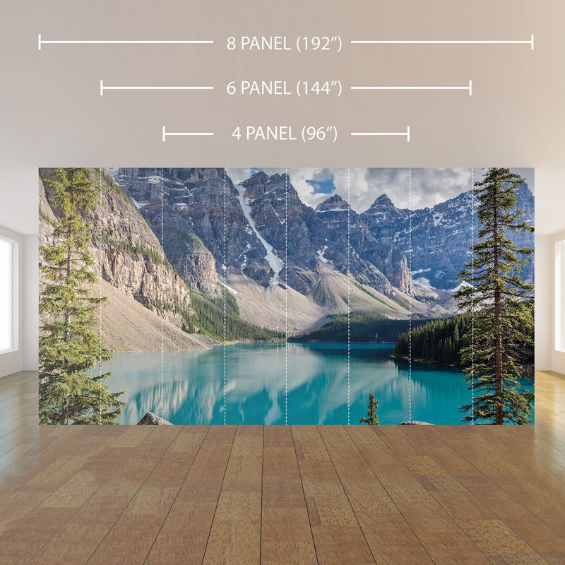 Panneau de papier peint paysage de montagne Belliveau, L 100,08 po x l 96 po