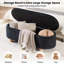 Banc ottoman de rangement ovale de 51,2 pouces avec pieds en bois-1029285366