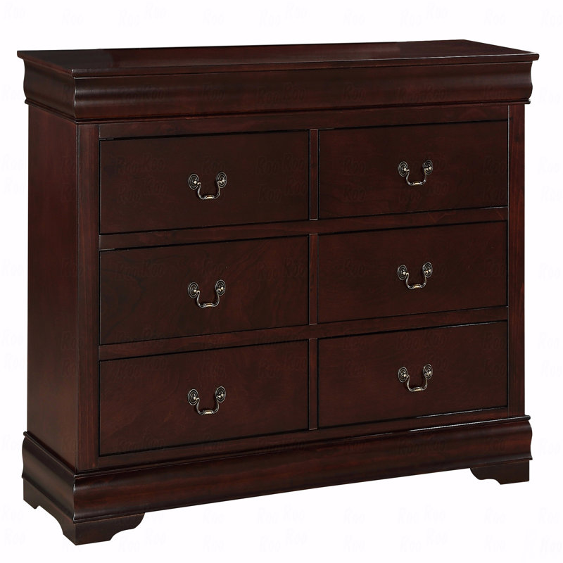 Commode Louis Philip de 1 tiroir à finition cerise à six tiroirs