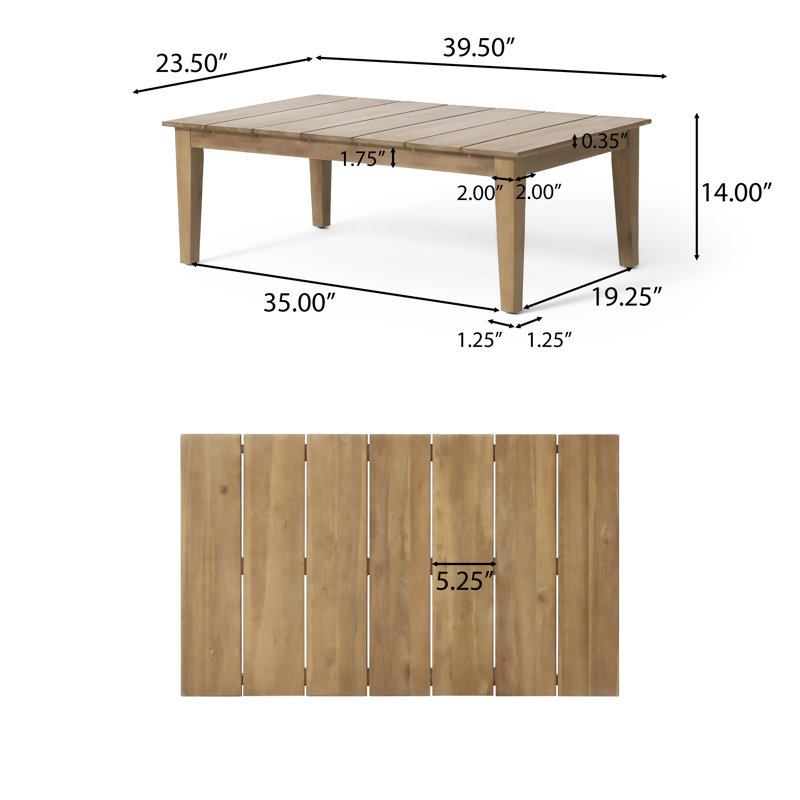 Andryc Rectangular Outdoor Coffee Table