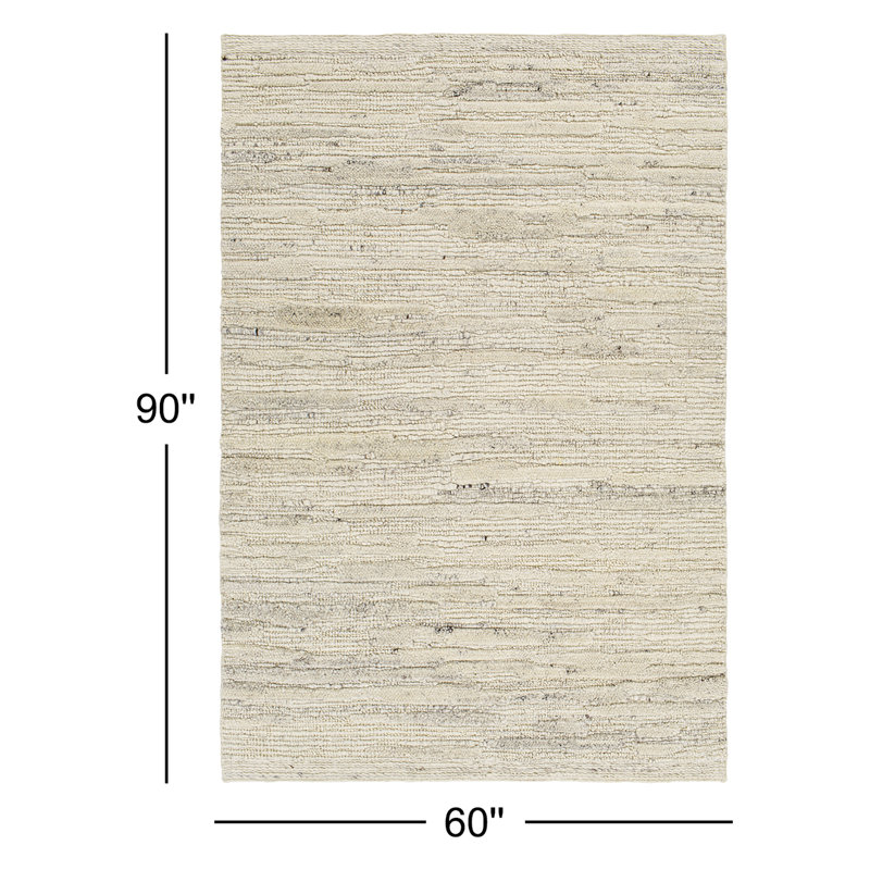 Wool Area Rug, Rectangle 5' x 7'6"