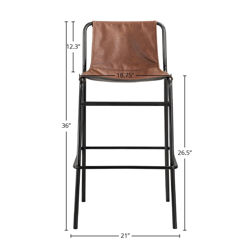 Jerry 27" Leather Counter Stool