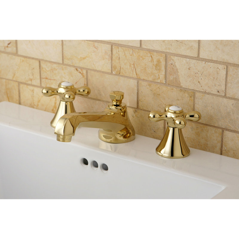Metropolitan Widespread Bathroom Faucet with Drain Assembly, Polished Brass