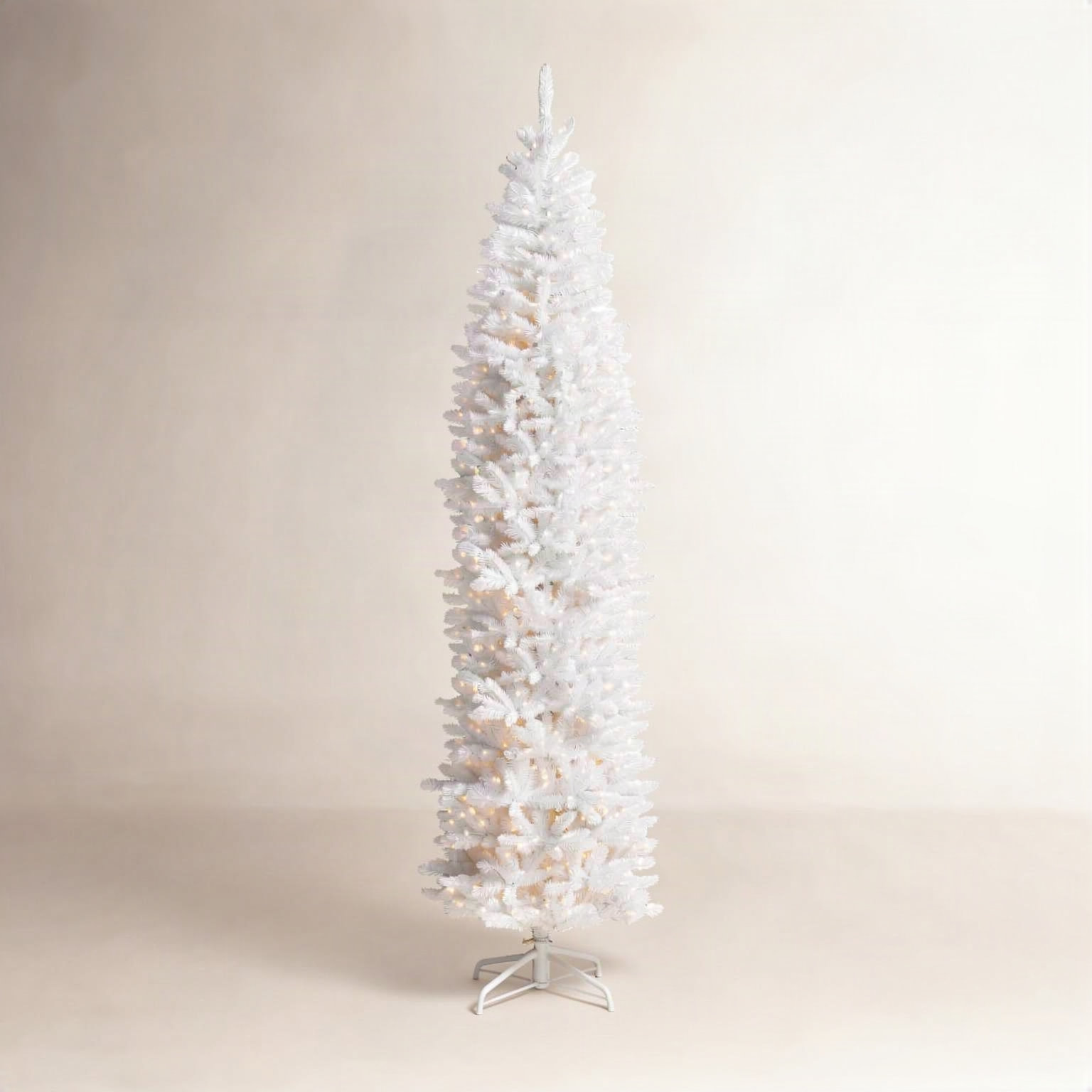 Slim Pre-Lit White Christmas Tree, 12'