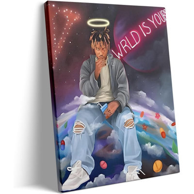 Art mural sur toile P&L Art Juice Wrld, pochette pour album rappeur et affiche encadrée, art mural sur toile pour chambre ou salon, cadeau de décoration murale 24 po x 30 po