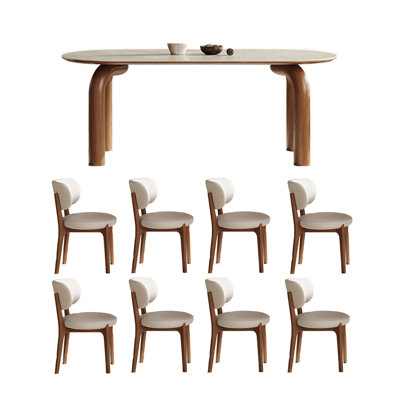 Table et chaises ovales simples et luxueuses