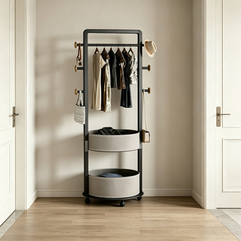 Modern Luxury Hall Tree Organizer, Light Khaki