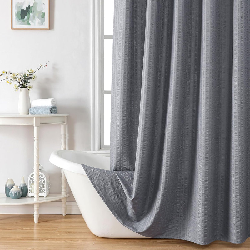 Rideau de douche en tissu 3D gaufré imperméable, doux, en polyester léger et lavable à la machine, taille standard 72 po x 72 po