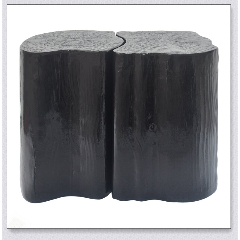 2-In-1 Irregular MGO End Table, Split Design For Versatile Use,  For Small Spaces And Indoor Outdoor Settings, Black