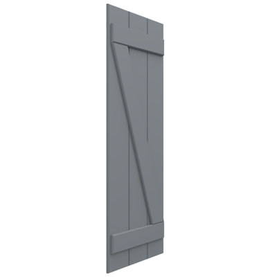 L 16 1/8 po x H 47 po EnduraCore composite à trois planches jointes avec n-lattes avec barre en Z, houle océanique (par paire - quincaillerie non incluse)
