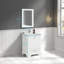 Ensemble de meuble-lavabo simple 25 po avec plateau en marbre de Carrare et miroir Hallam-603898121