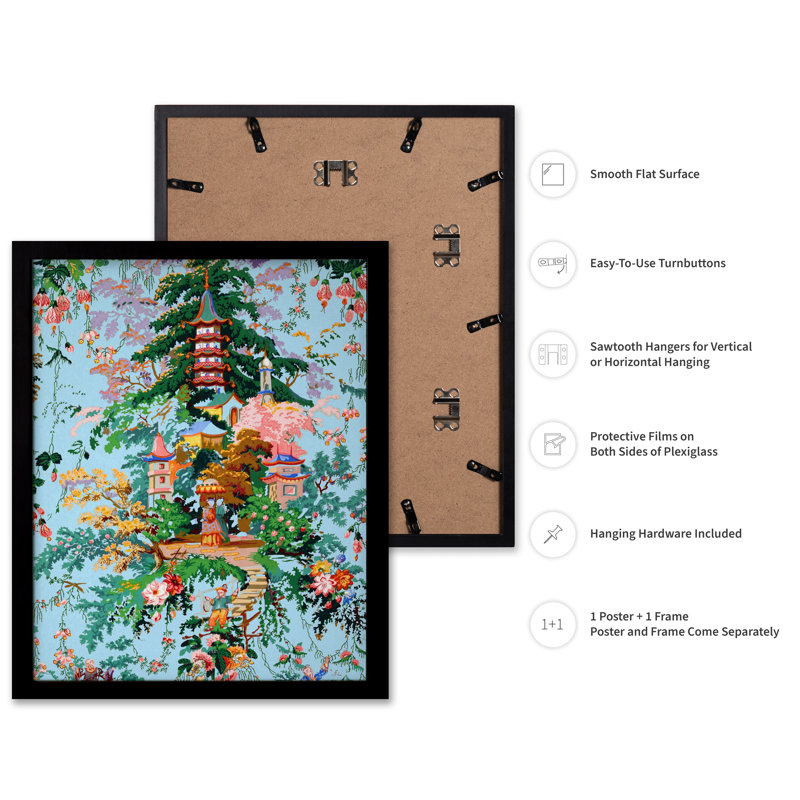 Pagoda Temple No2, Black Framed, Poster, 16"H x 20"W