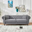 Canapé Chesterfield 3 + 3 places en velours avec accoudoirs roulés et têtes de clou, canapé Mid-Century moderne pour le salon-1282309738