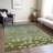 Machine Washable Indoor/Outdoor Xhevrie Olive Rug-1914006314