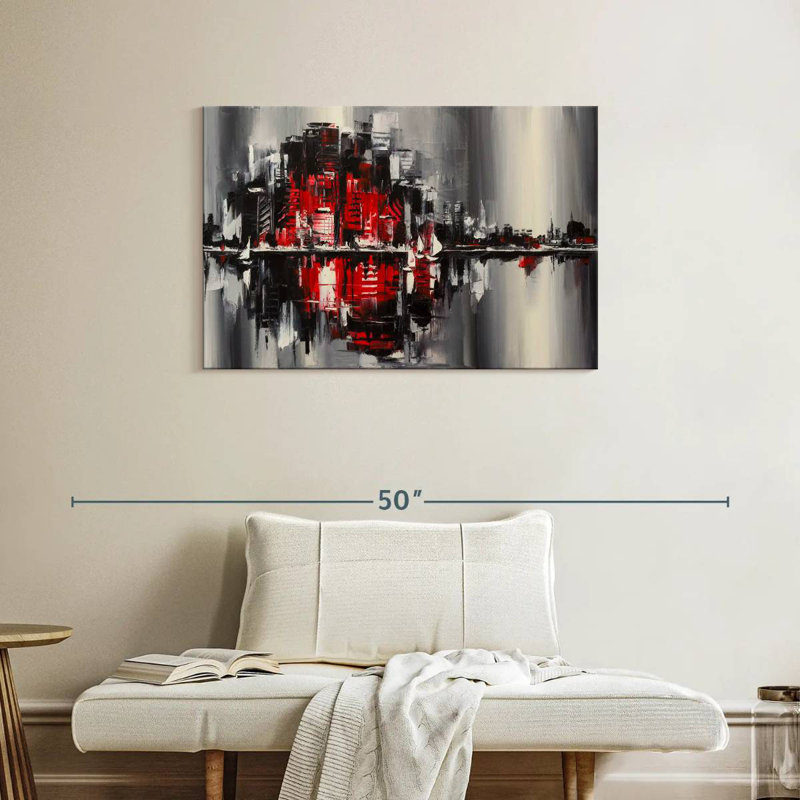 Sireci Abstract Cityscape, 24" H x 36" W