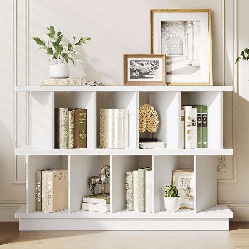 Rangement pour 8 cubes - Bibliothèque ouverte avec 10 panneaux arrière amovibles, Blanc