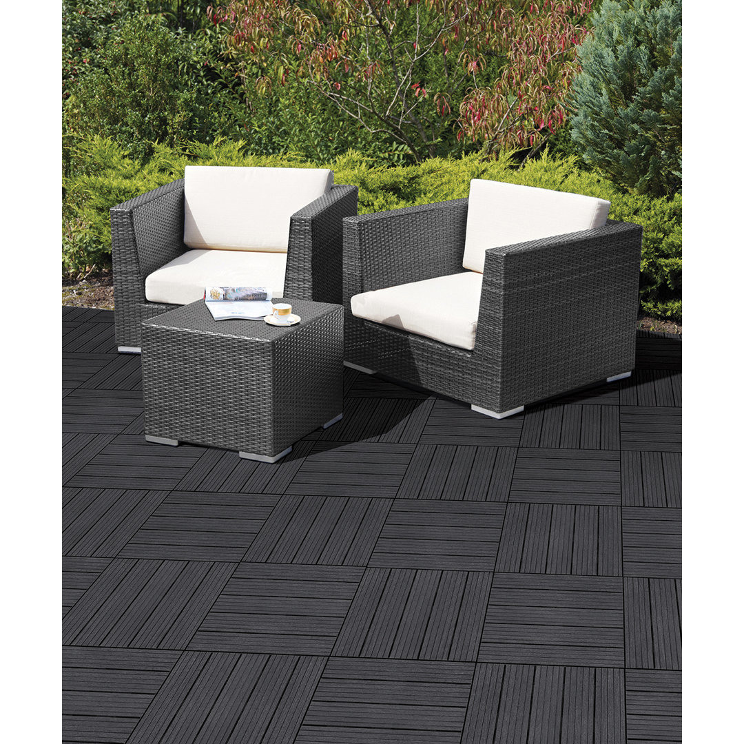 COSMO-DECKING-TILES 30cm L x 30cm W Composite Interlocking Deck Tile